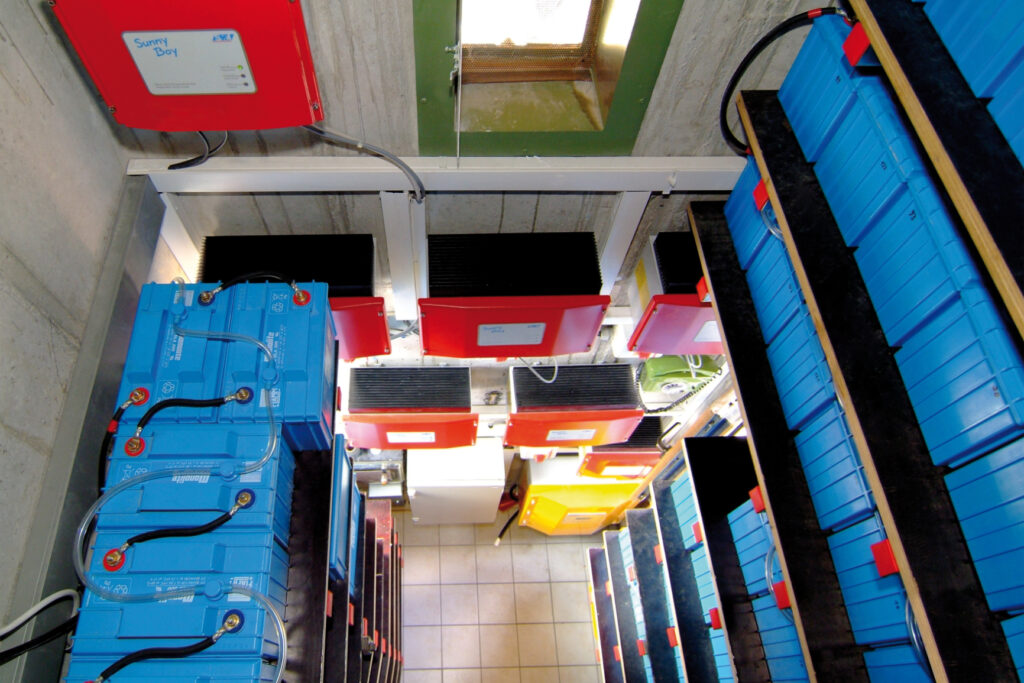 Mehrere Energiekästen in einem Raum